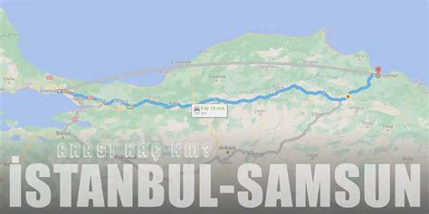 istanbul samsun sahil yolu kaç km